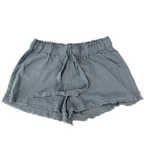 Rewash Linen Drawstring High Rise Shorts | M